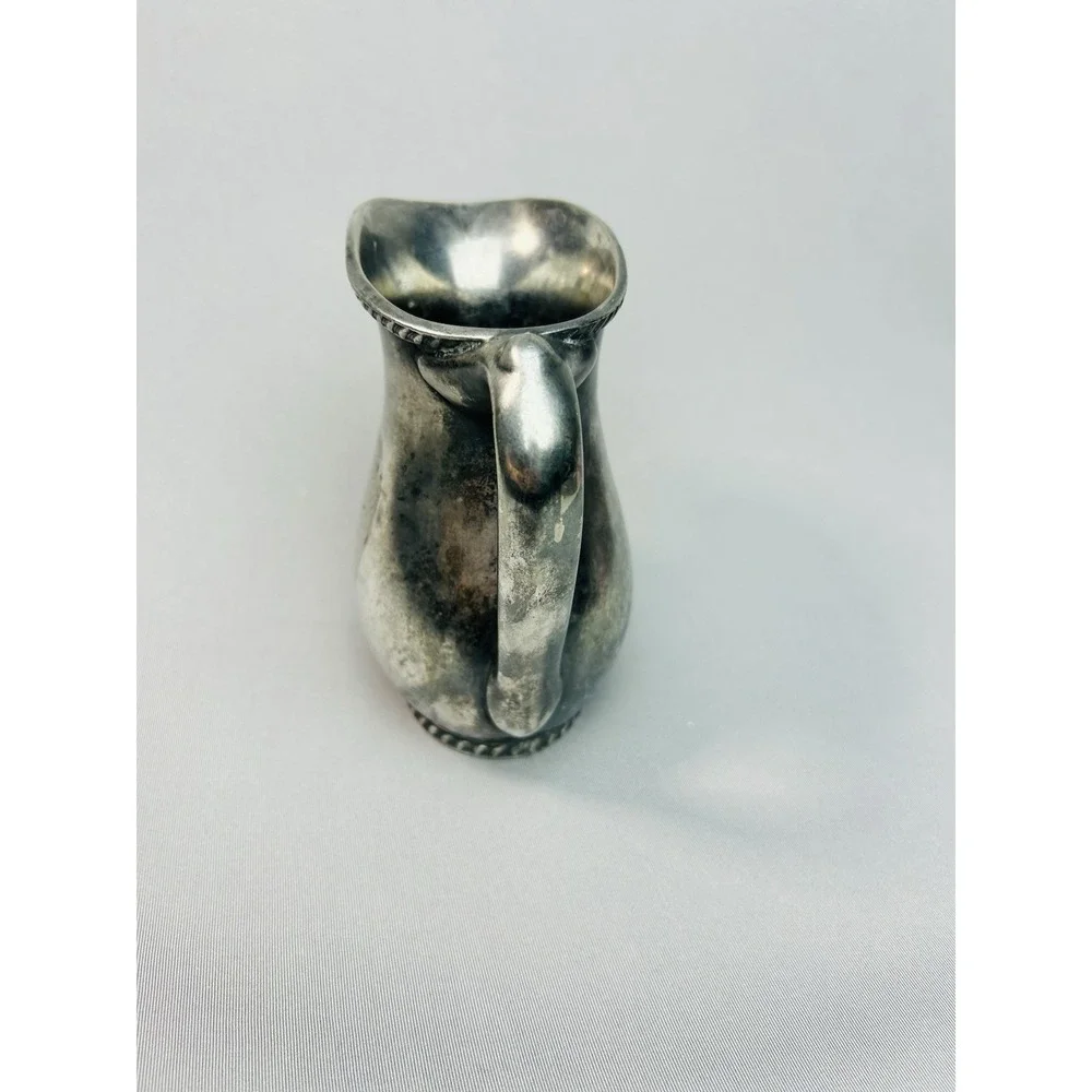 Vintage Silver Soldered Small Metal‎ Pitcher READ